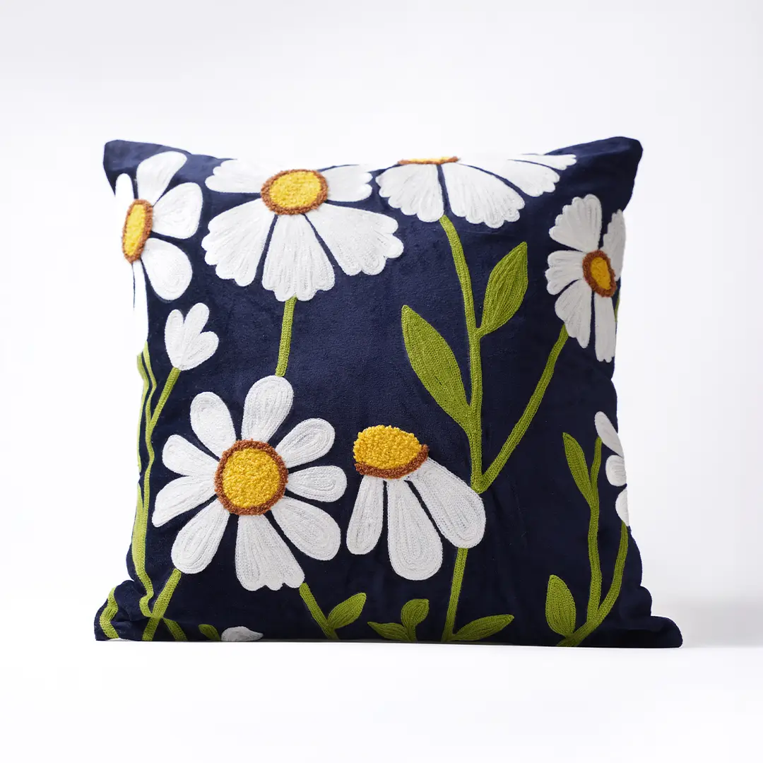 Midnight Bloom Cushion Cover
