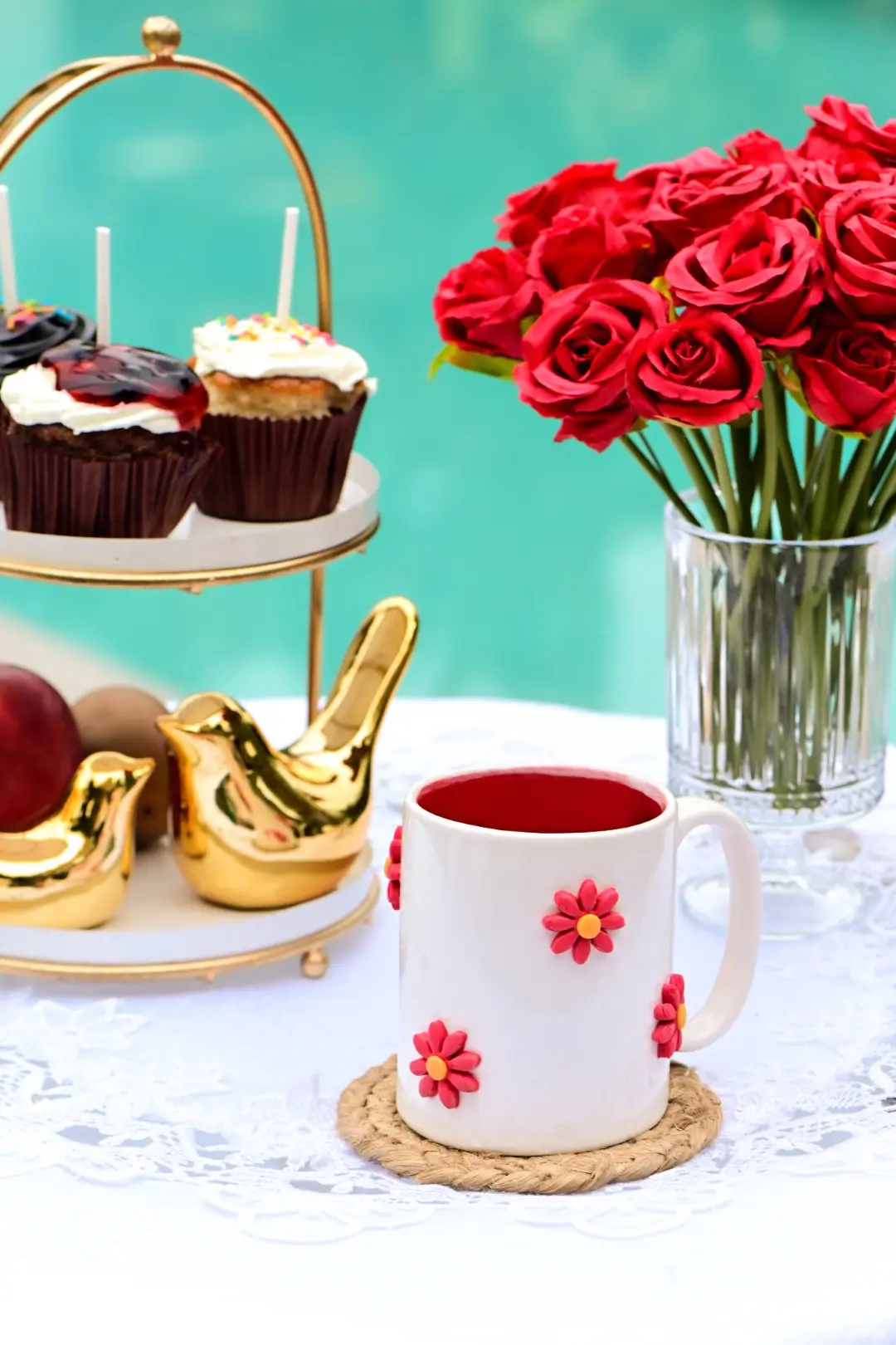 Red Chrysanthemum Mug - Image 2