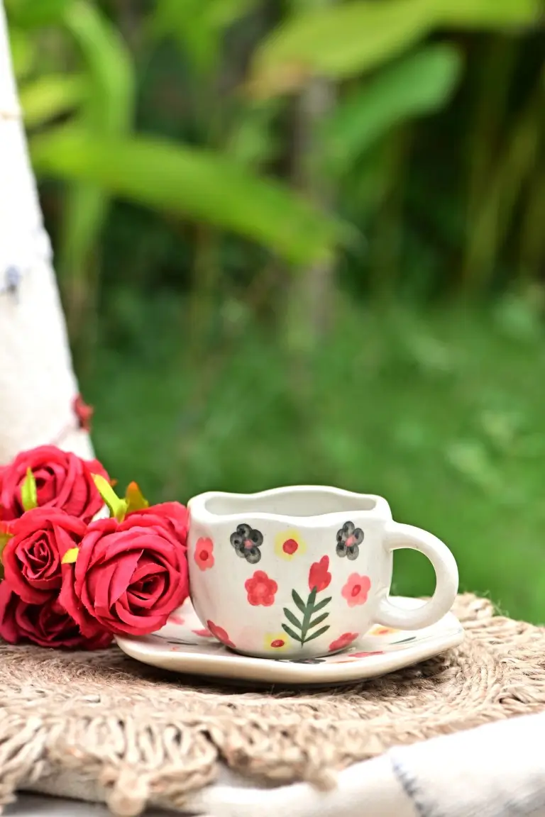 Floral Cup Saucer - Image 3